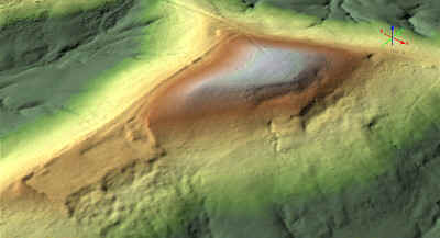 Aerial LiDAR View of Day's Knob and Earthwork (33GU218)
