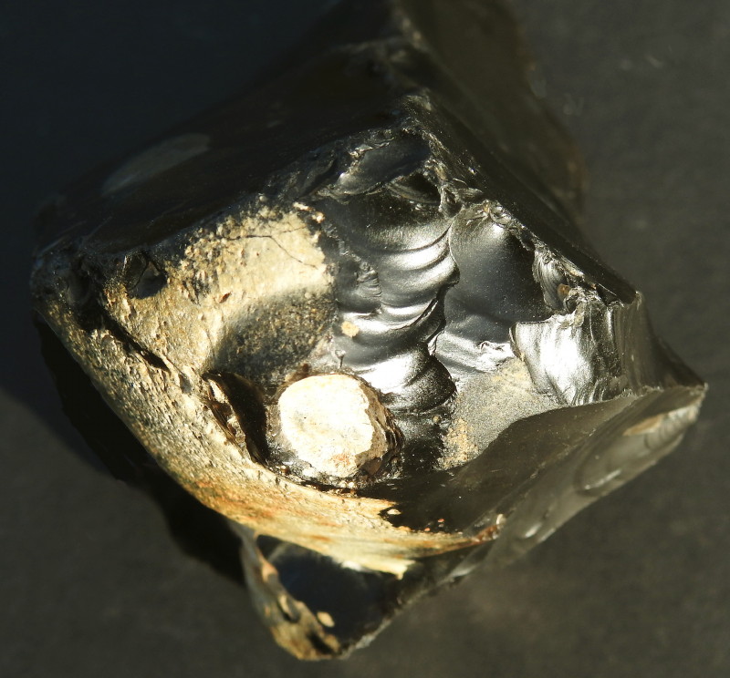 Groß Pampau Artifact - Flint Gouge, Flaking Impact Scars