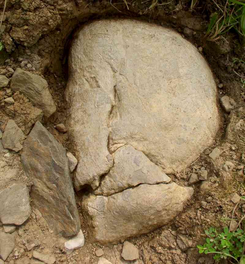 Limestone Skull Figure - Day's Knob Archaeological Site (33GU218)