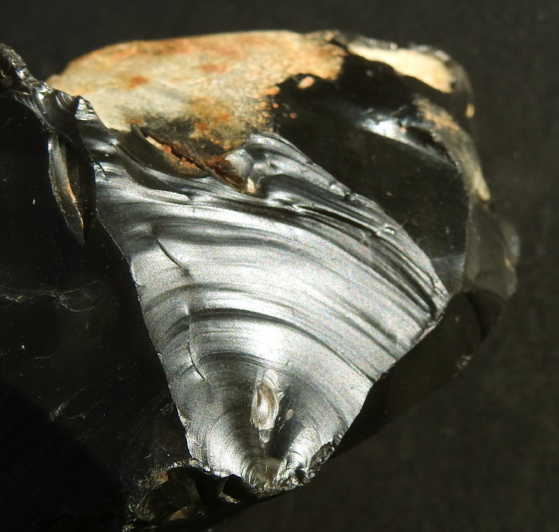 Groß Pampau Artifact - Flint Gouge, Flaking Impact Scar and Ripples